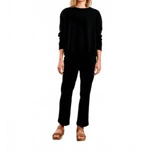 NEW GRP1 KNITS women's oversized cropped pullover in black